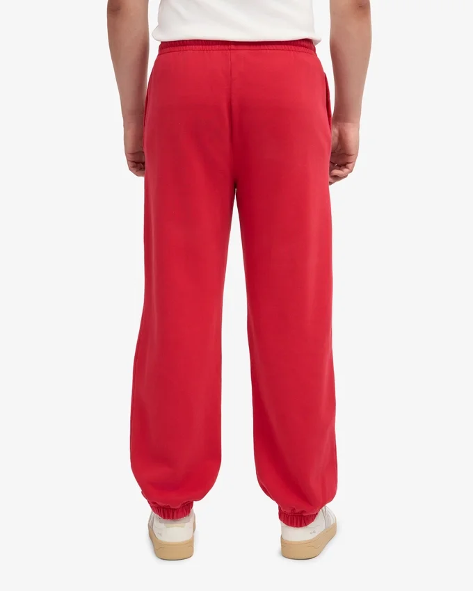Pantalon de survêtement ample en coton bio - Rouge écarlate
