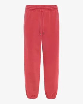Pantalon de survêtement ample en coton bio - Rouge délavé