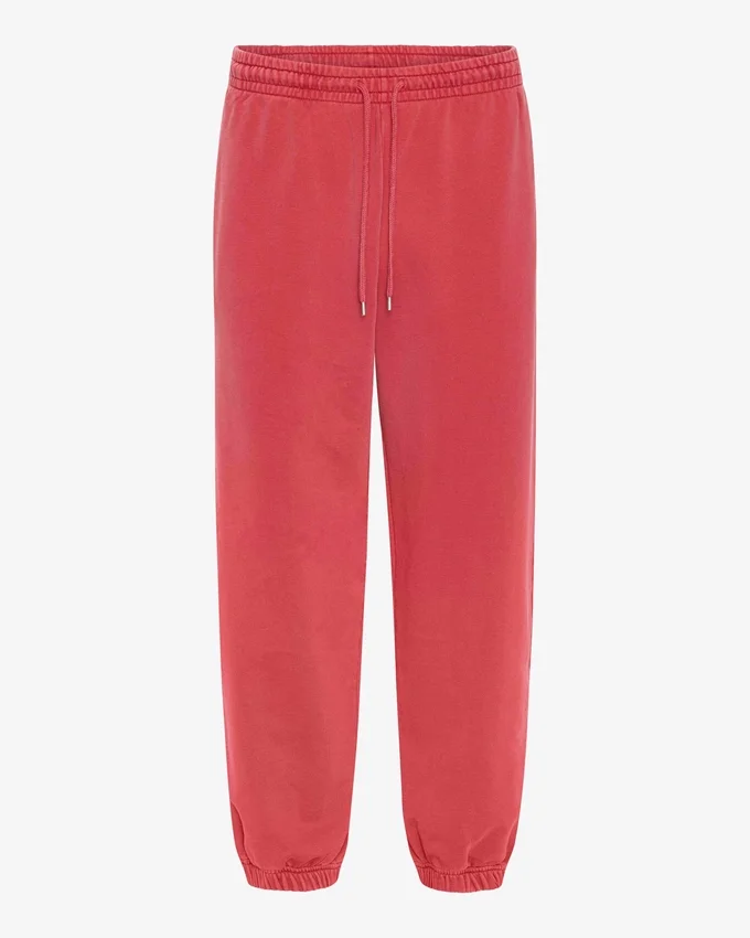Pantalon de survêtement ample en coton bio - Rouge délavé