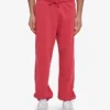 Pantalon de survêtement ample en coton bio - Rouge délavé