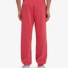 Pantalon de survêtement ample en coton bio - Rouge délavé
