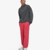 Pantalon de survêtement ample en coton bio - Rouge délavé