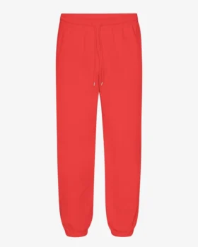 Pantalon de survêtement ample en coton bio - Rouge mandarine