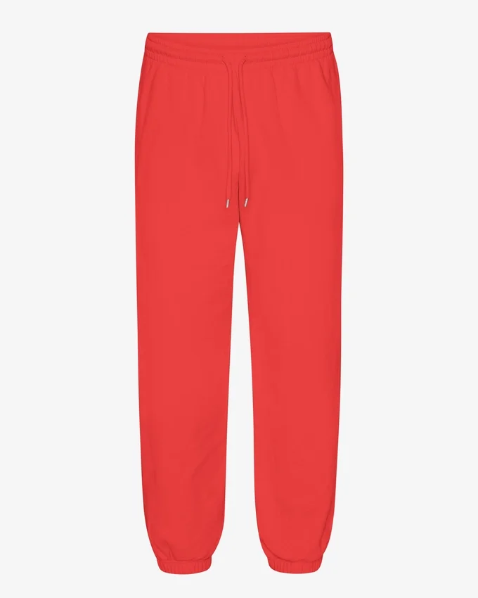 Pantalon de survêtement ample en coton bio - Rouge mandarine