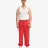 Pantalon de survêtement ample en coton bio - Rouge mandarine