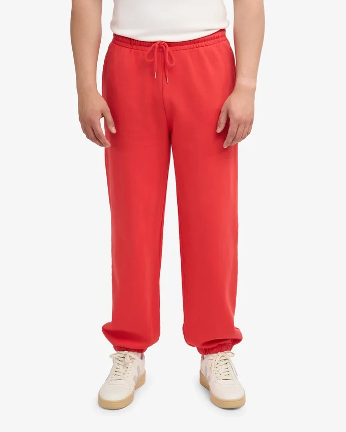 Pantalon de survêtement ample en coton bio - Rouge mandarine