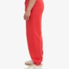 Pantalon de survêtement ample en coton bio - Rouge mandarine