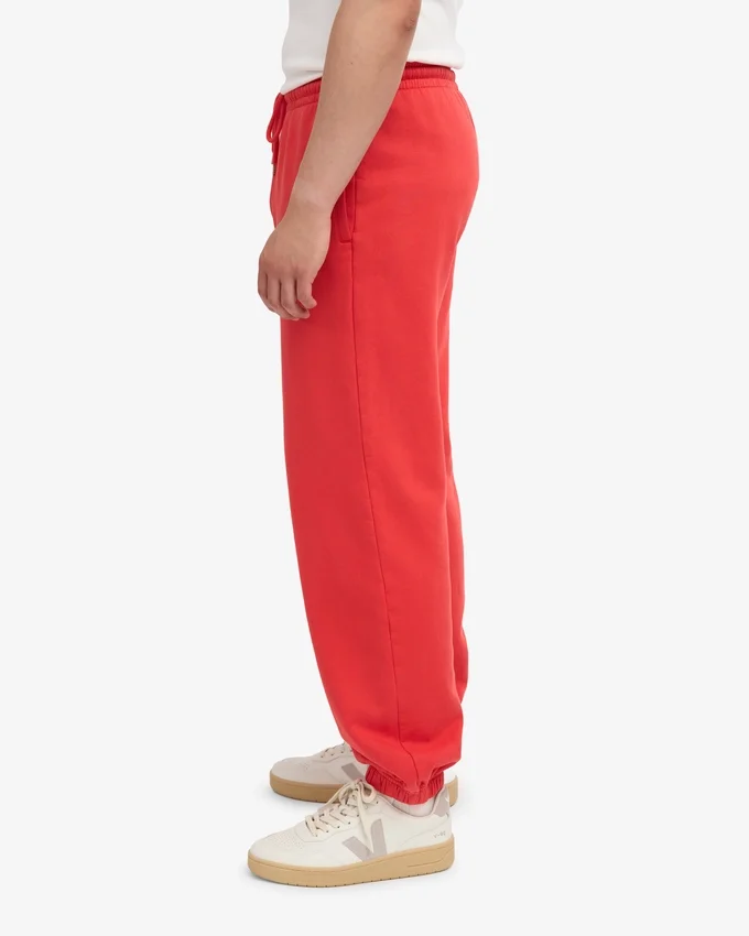 Pantalon de survêtement ample en coton bio - Rouge mandarine