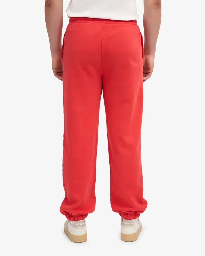 Pantalon de survêtement ample en coton bio - Rouge mandarine