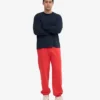 Pantalon de survêtement ample en coton bio - Rouge mandarine