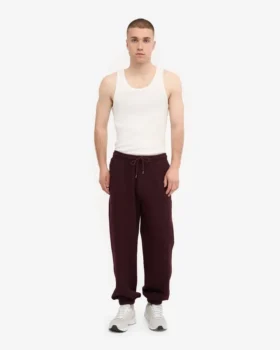 Pantalon de survêtement ample en coton bio – Rouge sang de bœuf