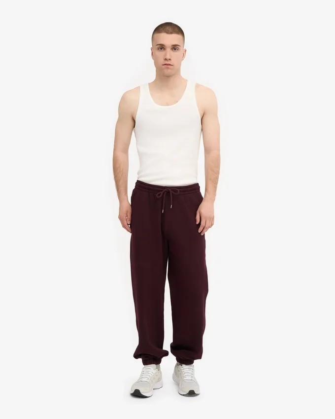 Pantalon de survêtement ample en coton bio - Rouge sang de bœuf