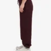 Pantalon de survêtement ample en coton bio - Rouge sang de bœuf
