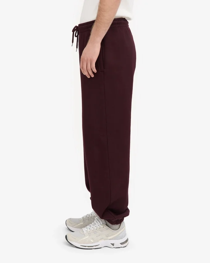 Pantalon de survêtement ample en coton bio - Rouge sang de bœuf