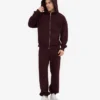 Pantalon de survêtement ample en coton bio - Rouge sang de bœuf