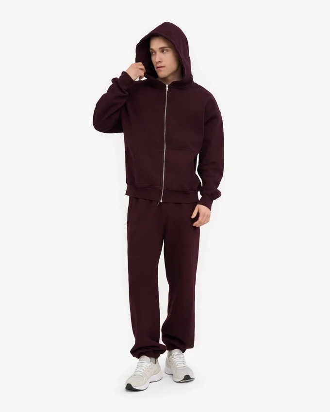 Pantalon de survêtement ample en coton bio - Rouge sang de bœuf