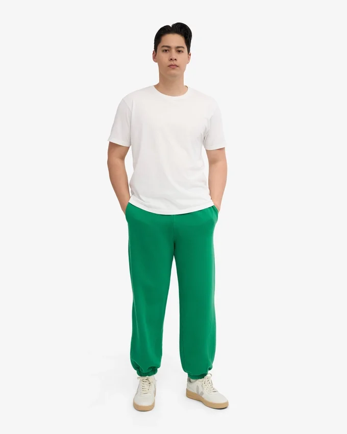 Pantalon de survêtement ample en coton bio - Vert Kelly