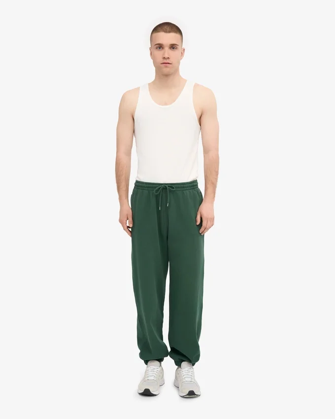 Pantalon de survêtement ample en coton bio - Vert émeraude
