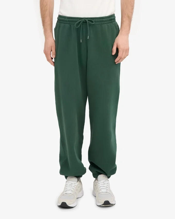Pantalon de survêtement ample en coton bio - Vert émeraude