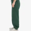 Pantalon de survêtement ample en coton bio - Vert émeraude