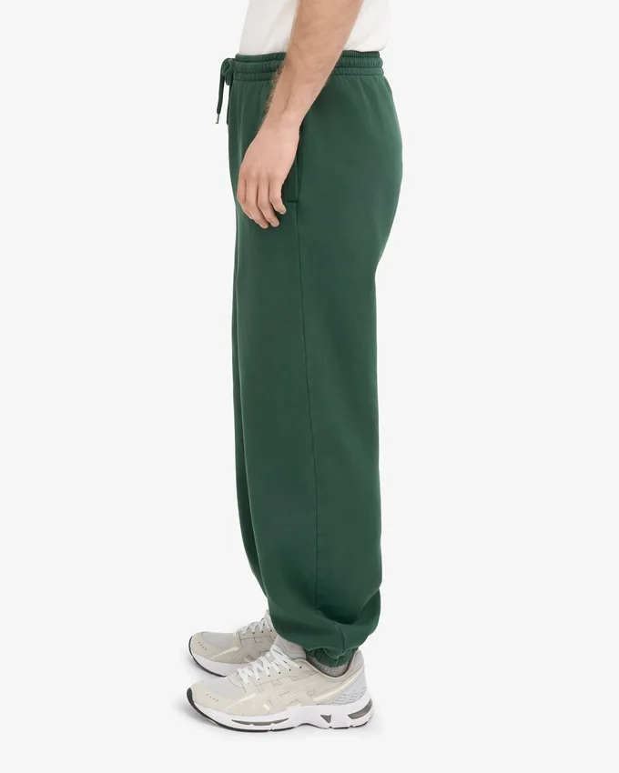 Pantalon de survêtement ample en coton bio - Vert émeraude