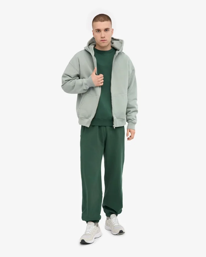 Pantalon de survêtement ample en coton bio - Vert émeraude