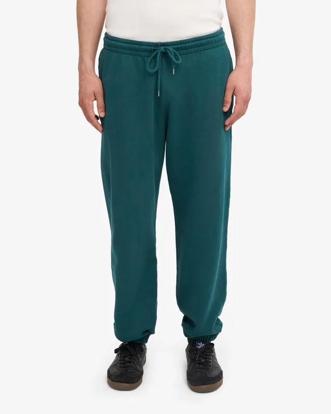 Pantalon de survêtement ample en coton bio - Vert océan