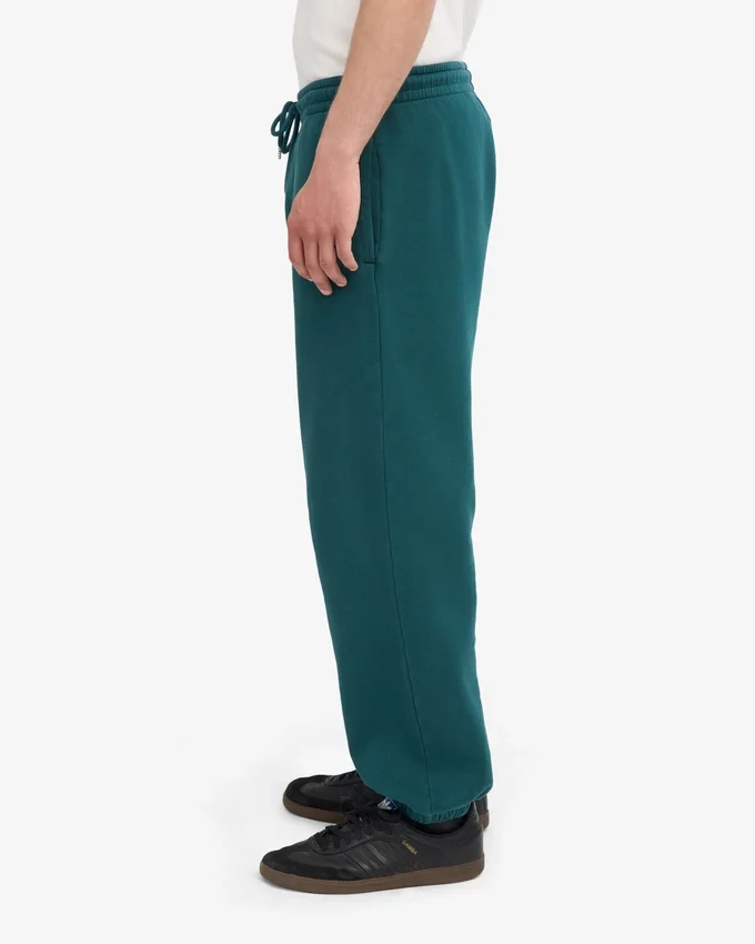 Pantalon de survêtement ample en coton bio - Vert océan