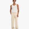Pantalon de survêtement bio à coupe droite - Blanc ivoire