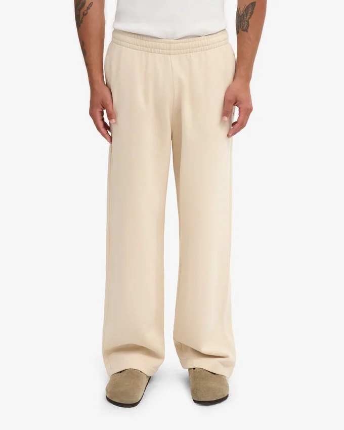 Pantalon de survêtement bio à coupe droite - Blanc ivoire