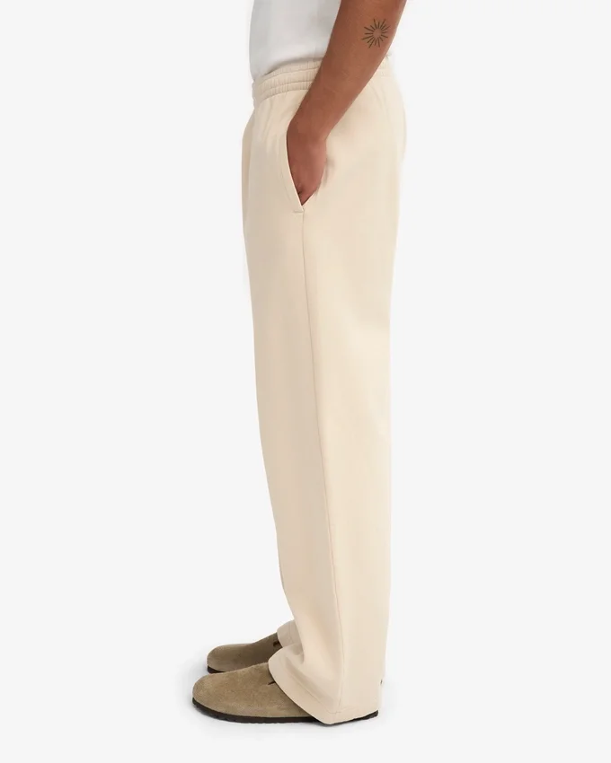 Pantalon de survêtement bio à coupe droite - Blanc ivoire