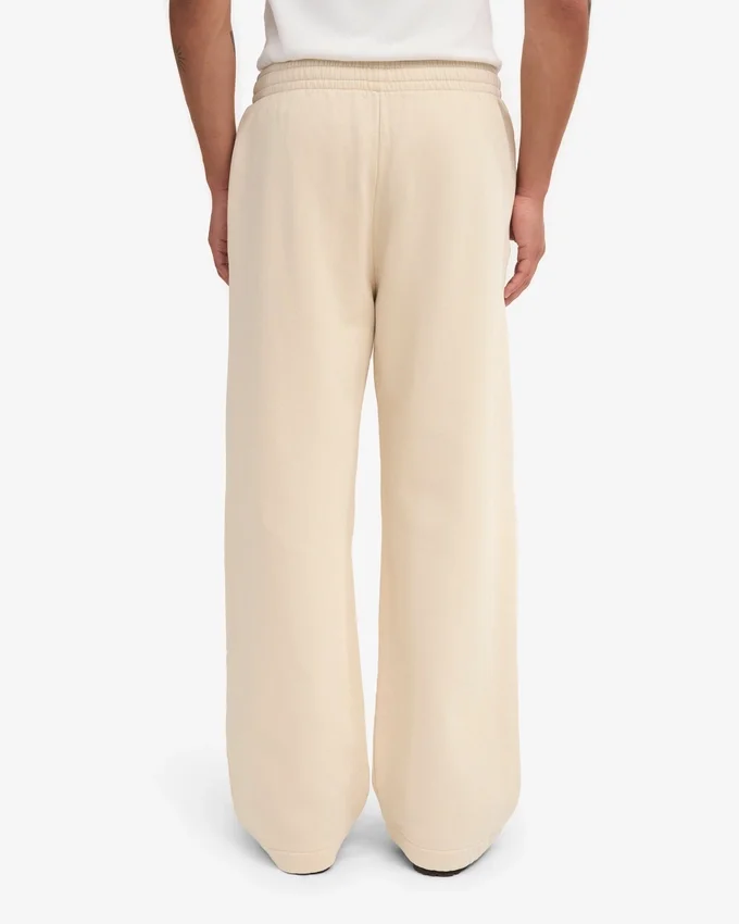 Pantalon de survêtement bio à coupe droite - Blanc ivoire