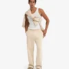 Pantalon de survêtement bio à coupe droite - Blanc ivoire
