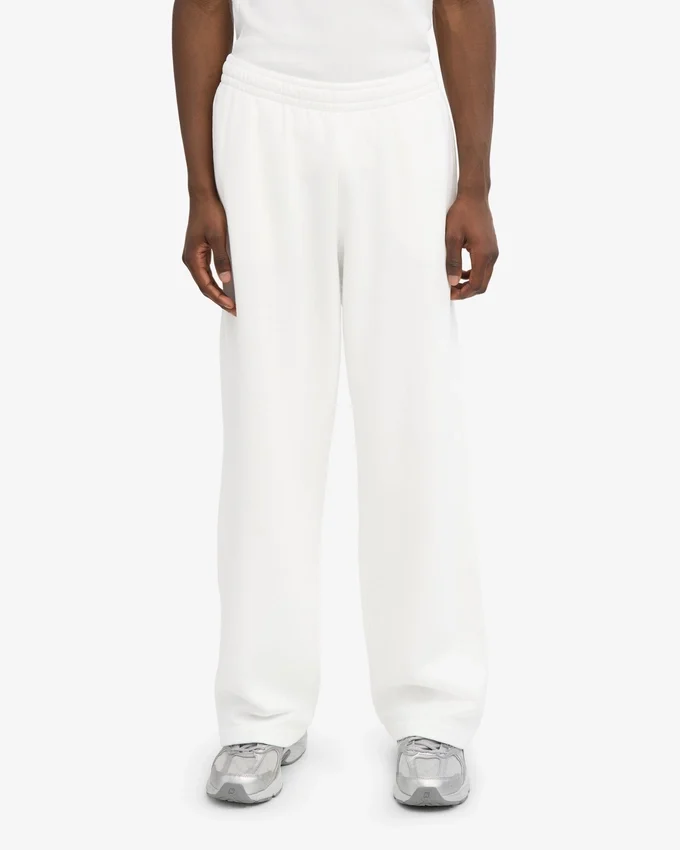 Pantalon de survêtement bio à coupe droite - Blanc optique