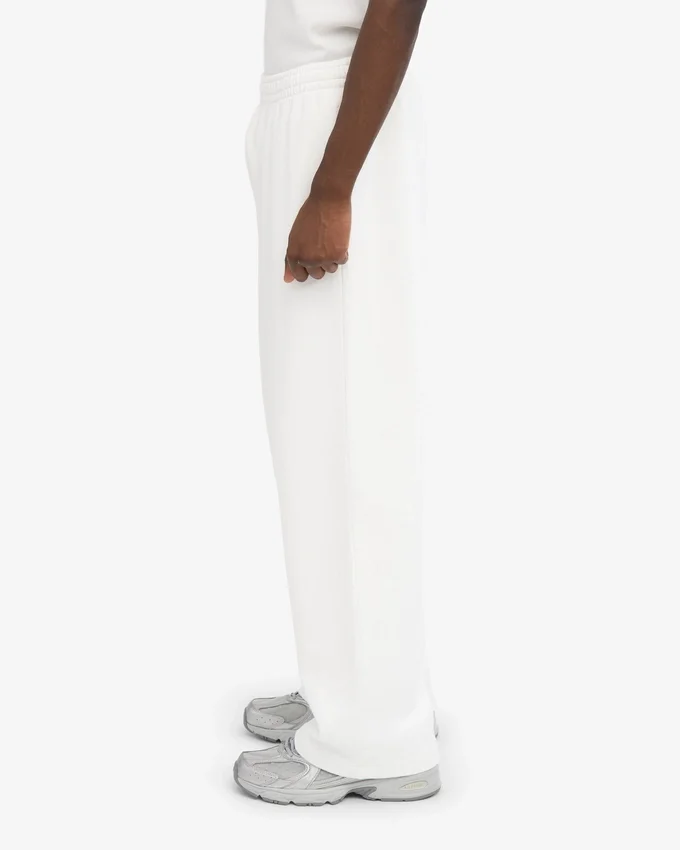 Pantalon de survêtement bio à coupe droite - Blanc optique