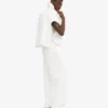Pantalon de survêtement bio à coupe droite - Blanc optique