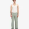 Pantalon de survêtement bio à coupe droite - Bleu acier