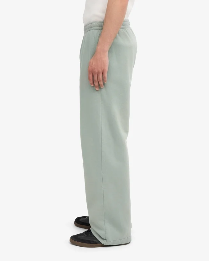 Pantalon de survêtement bio à coupe droite - Bleu acier