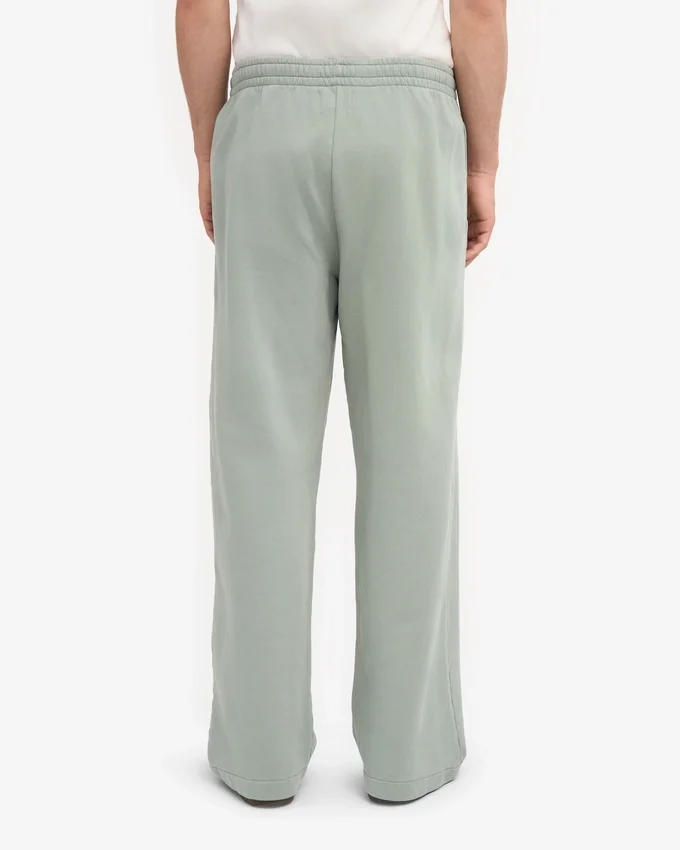 Pantalon de survêtement bio à coupe droite - Bleu acier