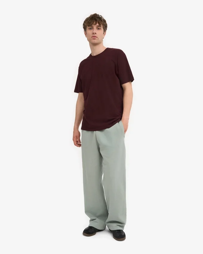 Pantalon de survêtement bio à coupe droite - Bleu acier