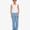 Pantalon de survêtement bio à coupe droite - Bleu bord de mer
