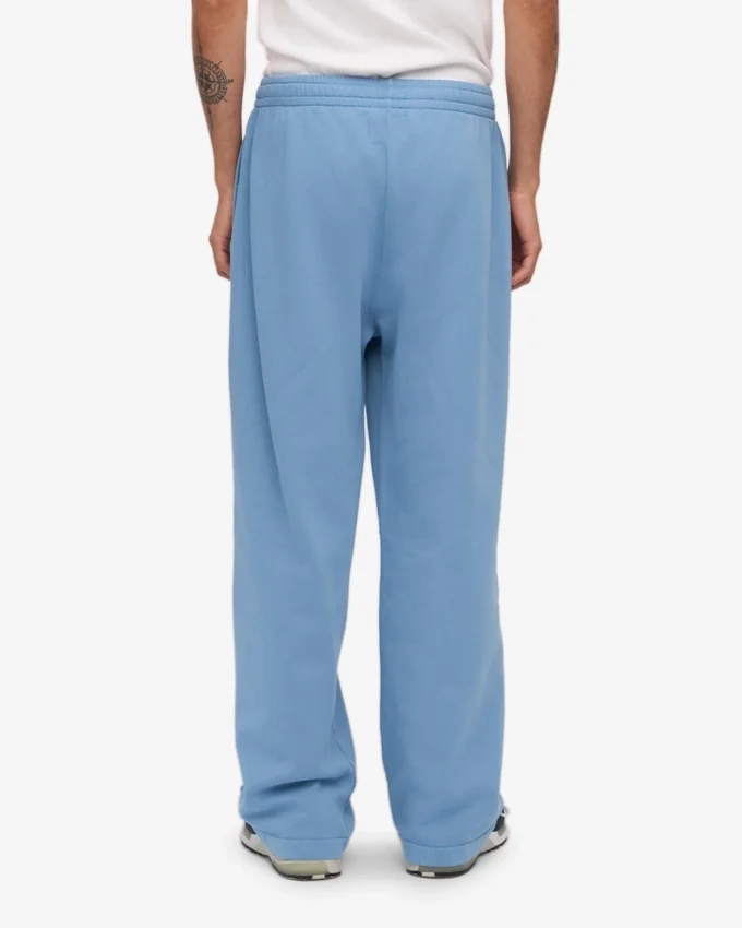Pantalon de survêtement bio à coupe droite - Bleu bord de mer