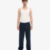 Pantalon de survêtement bio à coupe droite - Bleu marine