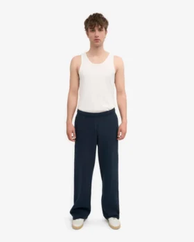 Pantalon de survêtement bio à coupe droite – Bleu marine