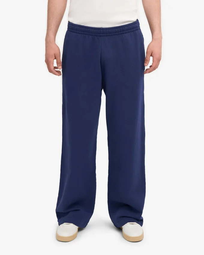 Pantalon de survêtement bio à coupe droite - Bleu marine