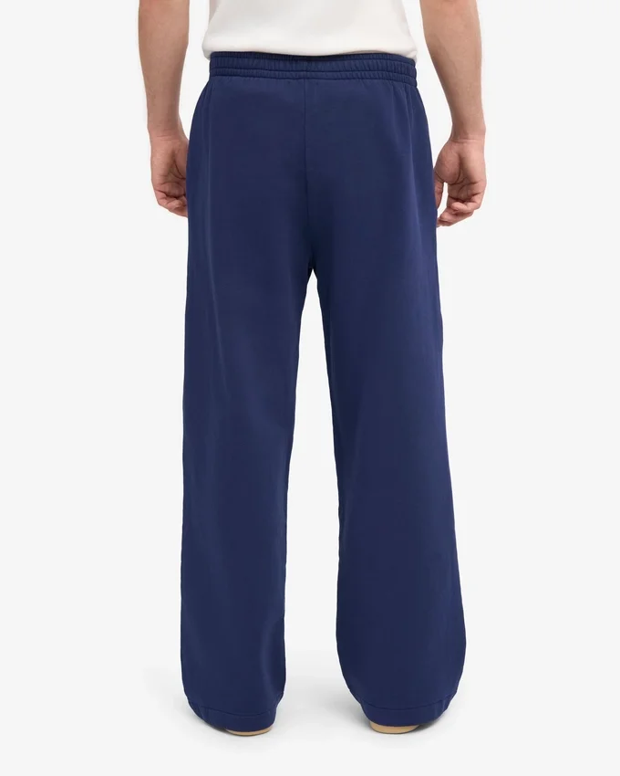 Pantalon de survêtement bio à coupe droite - Bleu marine