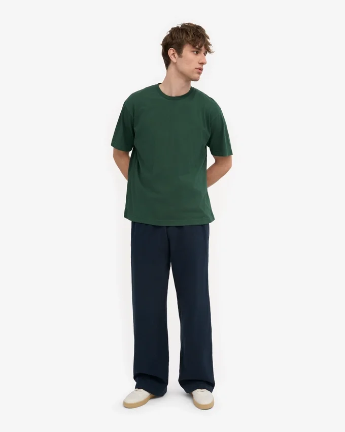 Pantalon de survêtement bio à coupe droite - Bleu marine