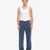 Pantalon de survêtement bio à coupe droite - Bleu Neptune
