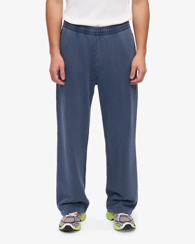 Pantalon de survêtement bio à coupe droite - Bleu Neptune