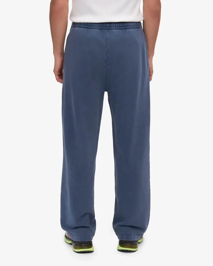 Pantalon de survêtement bio à coupe droite - Bleu Neptune